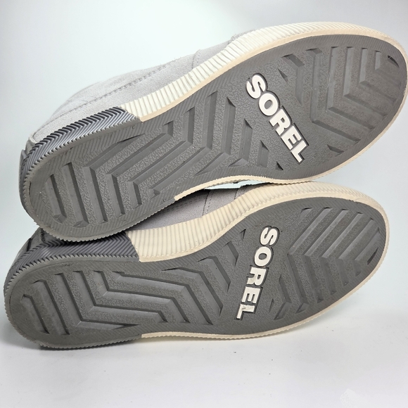SOREL Out N About Dove Gray Waterproof Suede Wedge Sneaker Bootie W 7 - Picture 10 of 16
